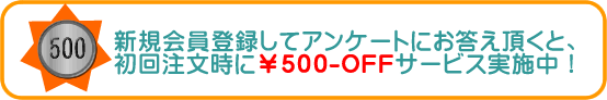 新規会員登録してアンケートに答えて500円ゲット！